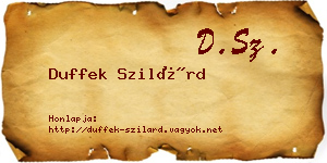Duffek Szilárd névjegykártya