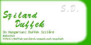 szilard duffek business card