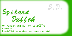 szilard duffek business card